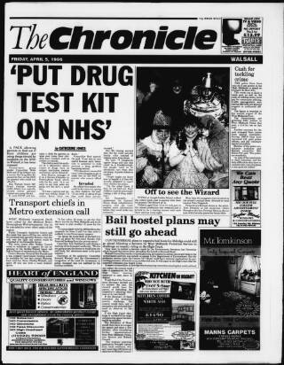 cover page of Walsall Chronicle published on April 5, 1996