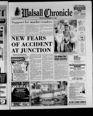 cover page of Walsall Chronicle published on September 17, 1999