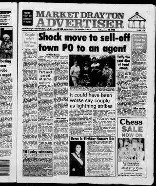 cover page of Newport & Market Drayton Advertiser published on June 18, 1993