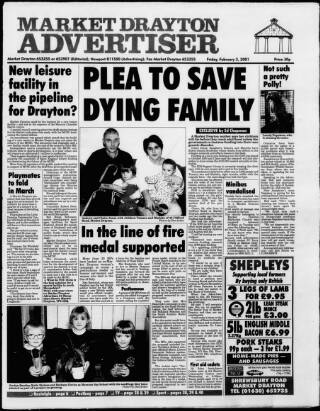 cover page of Newport & Market Drayton Advertiser published on February 2, 2001