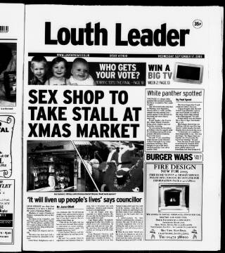 cover page of Louth Leader published on September 17, 2003