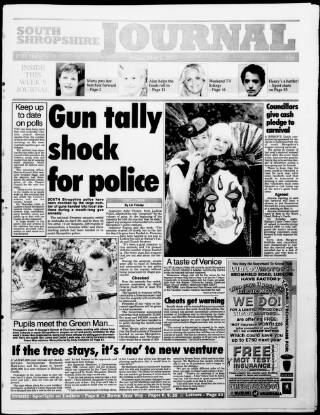 cover page of South Shropshire Journal published on May 2, 2003
