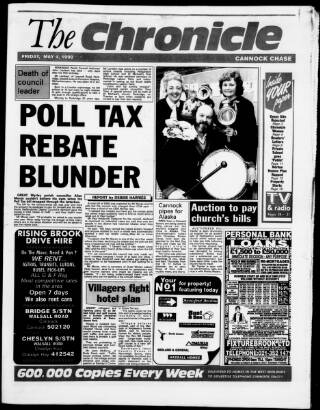 cover page of Cannock Chase Chronicle published on May 4, 1990