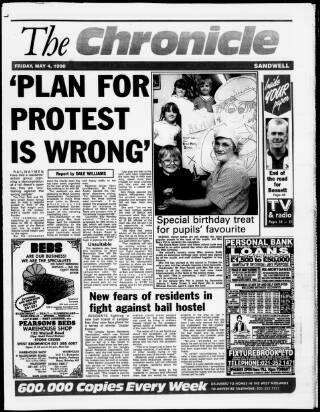 cover page of Sandwell Chronicle published on May 4, 1990