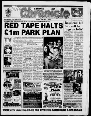 cover page of Sandwell Chronicle published on May 2, 2002