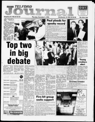 cover page of Telford Journal published on November 2, 1995