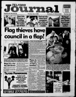 cover page of Telford Journal published on May 2, 2002