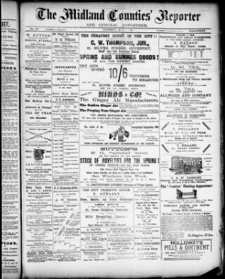 cover page of Coventry Reporter published on May 4, 1889