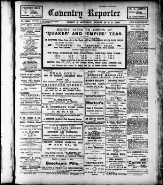 cover page of Coventry Reporter and General Advertiser published on August 11, 1906
