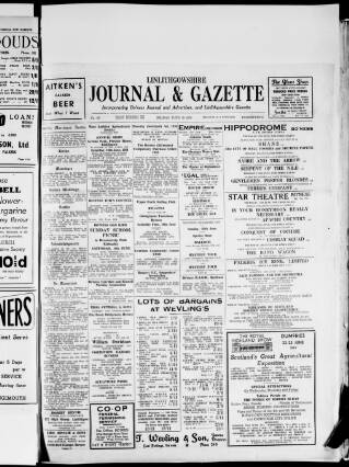 cover page of Linlithgowshire Gazette published on June 18, 1954
