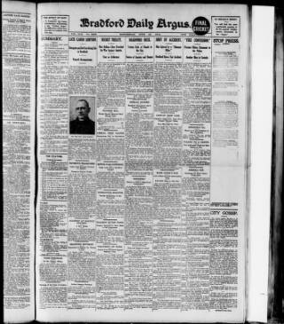 cover page of Bradford Daily Argus published on June 18, 1913