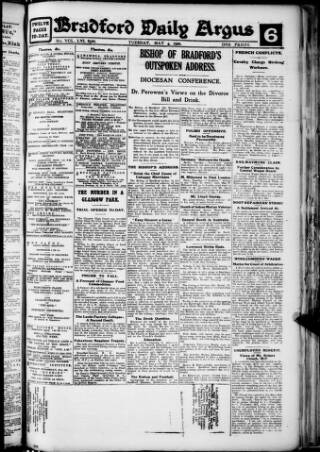 cover page of Bradford Daily Argus published on May 4, 1920