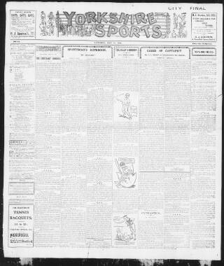 cover page of Yorkshire Sports published on May 27, 1911