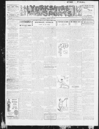 cover page of Yorkshire Sports published on August 19, 1911