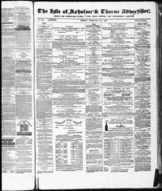 cover page of Isle of Axholme & Thorne Advertiser published on February 2, 1877