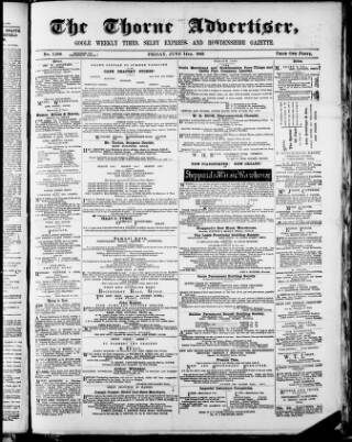 cover page of Isle of Axholme & Thorne Advertiser published on June 14, 1889