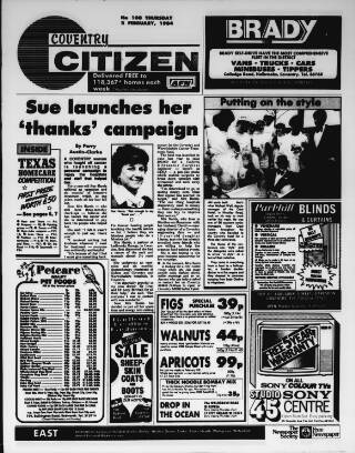 cover page of Coventry Citizen published on February 2, 1984
