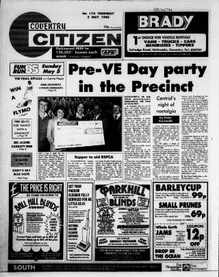 cover page of Coventry Citizen published on May 2, 1985