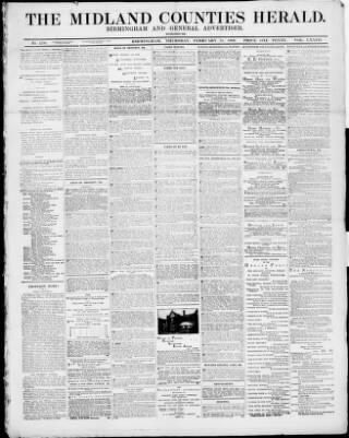 cover page of Midland Counties Herald published on February 11, 1909