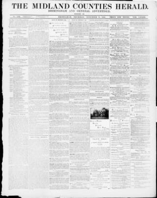 cover page of Midland Counties Herald published on November 25, 1909