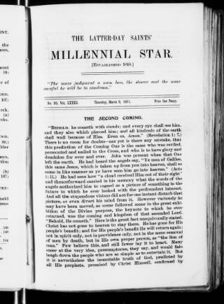 cover page of Latter-Day Saints' Millennial Star published on March 9, 1918