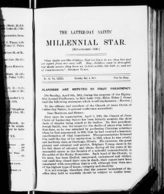 cover page of Latter-Day Saints' Millennial Star published on May 4, 1918