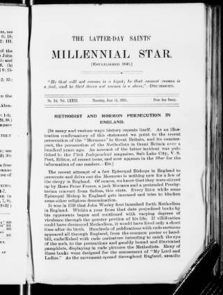 cover page of Latter-Day Saints' Millennial Star published on June 15, 1918