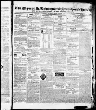cover page of Plymouth Herald and Devonshire Freeholder published on February 2, 1839