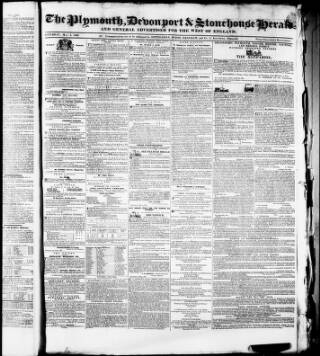 cover page of Plymouth Herald and Devonshire Freeholder published on May 4, 1839