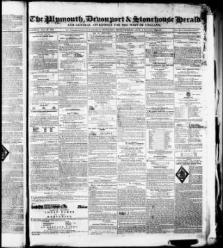 cover page of Plymouth Herald and Devonshire Freeholder published on June 22, 1839