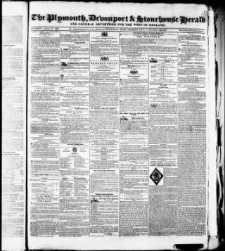 cover page of Plymouth Herald and Devonshire Freeholder published on August 17, 1839