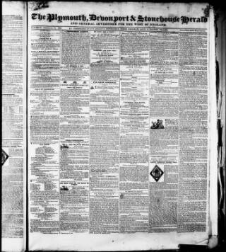 cover page of Plymouth Herald and Devonshire Freeholder published on September 14, 1839
