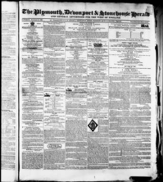 cover page of Plymouth Herald and Devonshire Freeholder published on November 2, 1839