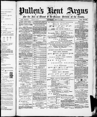 cover page of Pullen's Kent Argus published on May 4, 1878
