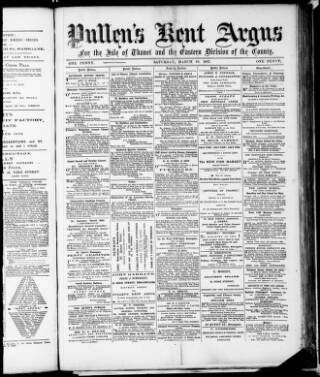 cover page of Pullen's Kent Argus published on March 19, 1887
