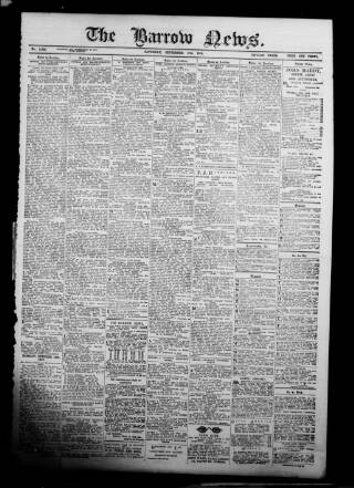 cover page of Barrow News published on September 17, 1910