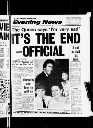 cover page of Evening News (London) published on March 19, 1976