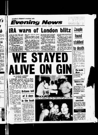 cover page of Evening News (London) published on February 2, 1977