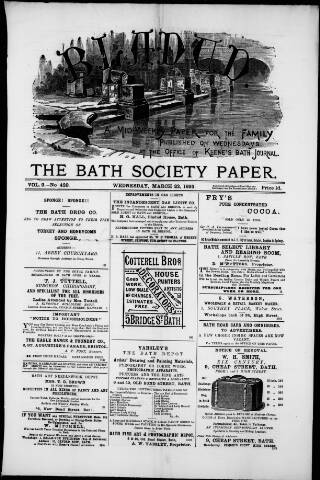 cover page of Bladud published on March 22, 1893