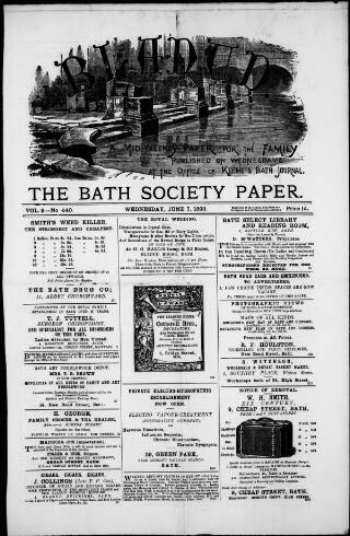 cover page of Bladud published on June 7, 1893