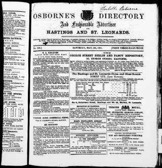 cover page of Hastings & St. Leonards Advertiser published on May 4, 1861