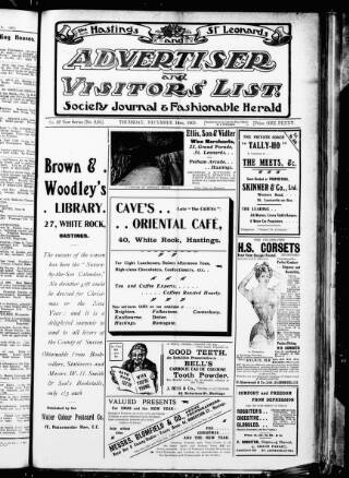 cover page of Hastings & St. Leonards Advertiser published on December 14, 1905