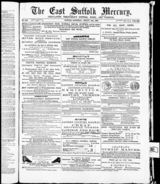 cover page of Suffolk Mercury published on August 2, 1862