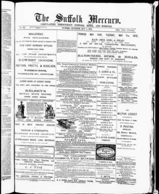 cover page of Suffolk Mercury published on May 4, 1872