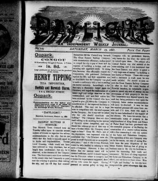 cover page of Daylight published on March 19, 1881