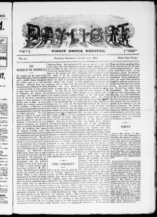 cover page of Daylight published on August 4, 1888
