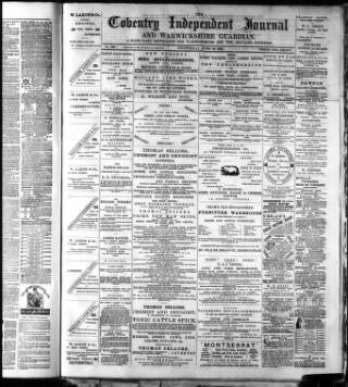 cover page of Coventry Independent published on June 29, 1881