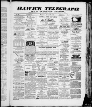 cover page of Hawick Telegraph and Border Times published on August 31, 1882