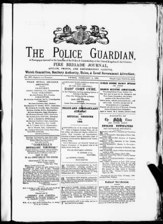 cover page of Police Chronicle published on February 2, 1883