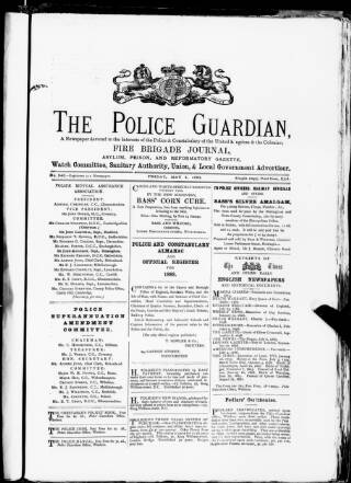 cover page of Police Chronicle published on May 4, 1883